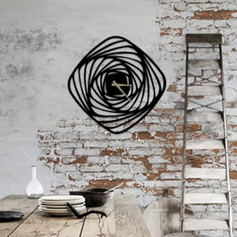 Wallity Girdap Reloj de pared decorativo de metal Negro 50 x 50 cm